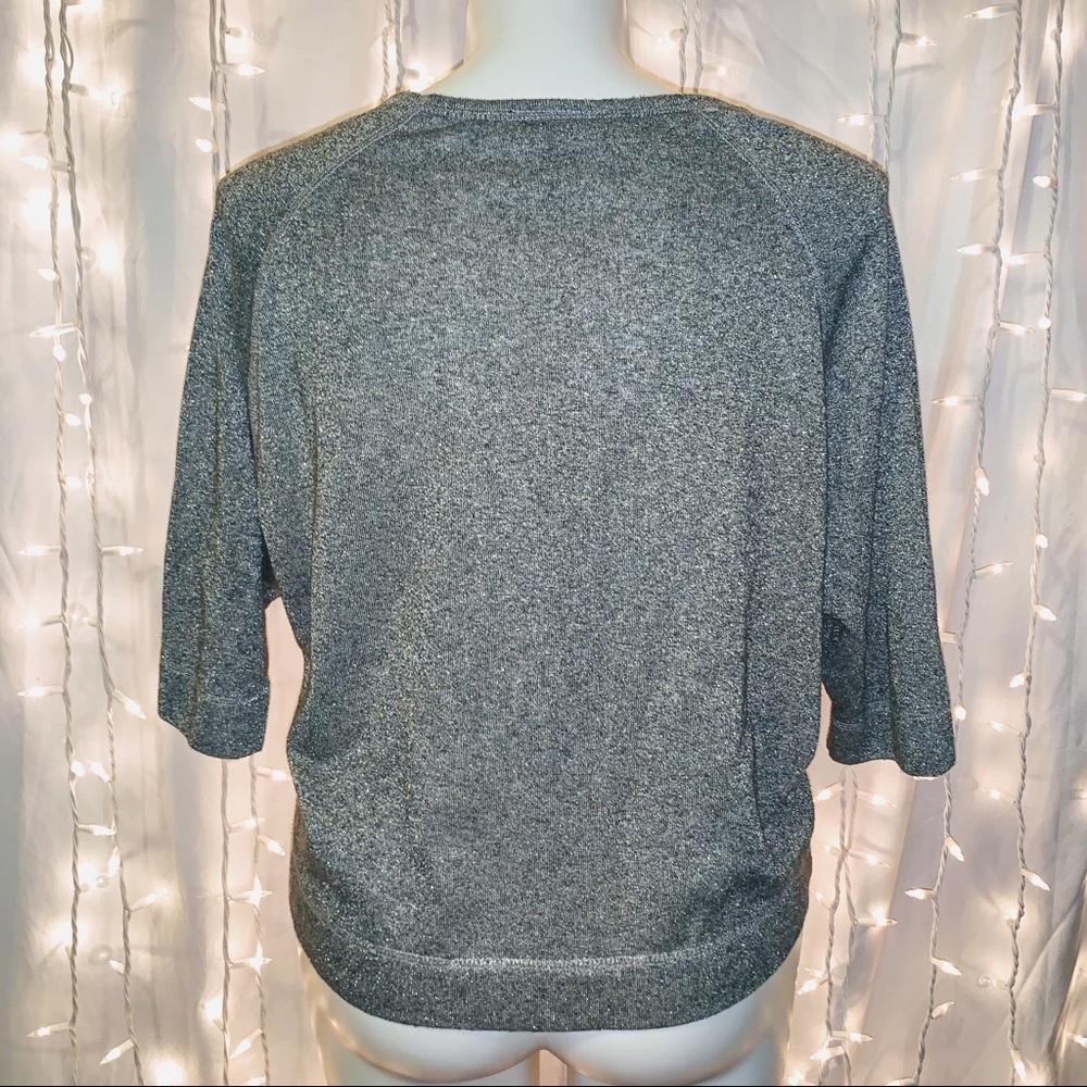LANE BRYANT ⭐️ Silver Sparkle Sequin Raglan Blouse - Picture 6 of 7